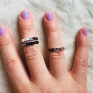 Set of 3 geometric rings